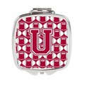 Carolines Treasures Letter U Football Crimson, Grey and White Compact Mirror CJ1065-USCM